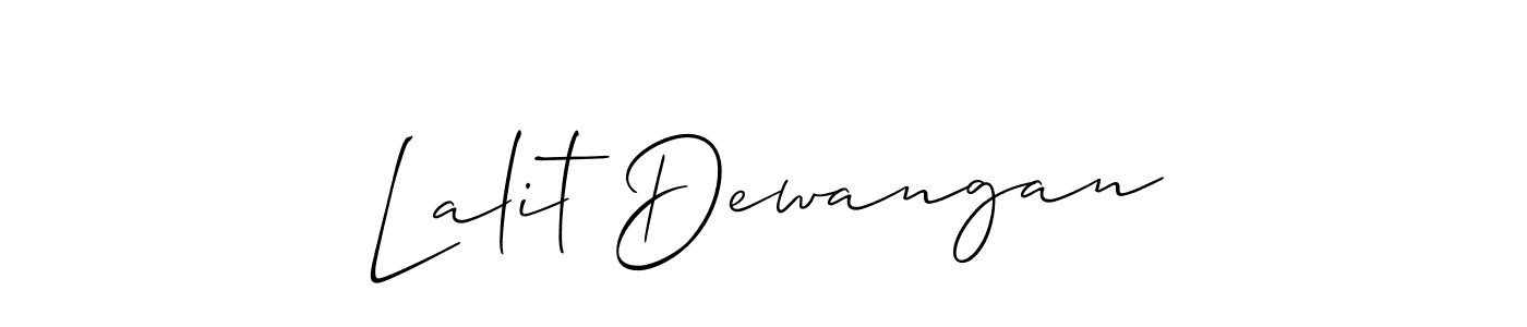 Make a beautiful signature design for name Lalit Dewangan. With this signature (Allison_Script) style, you can create a handwritten signature for free. Lalit Dewangan signature style 2 images and pictures png