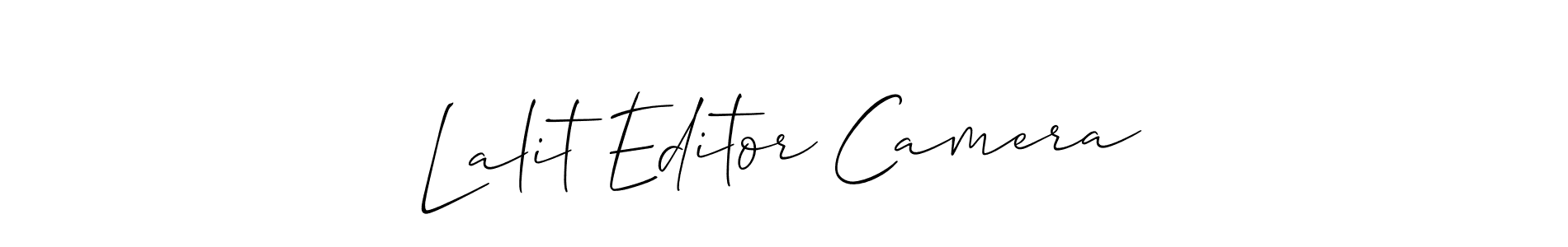 Make a short Lalit Editor Camera signature style. Manage your documents anywhere anytime using Allison_Script. Create and add eSignatures, submit forms, share and send files easily. Lalit Editor Camera signature style 2 images and pictures png