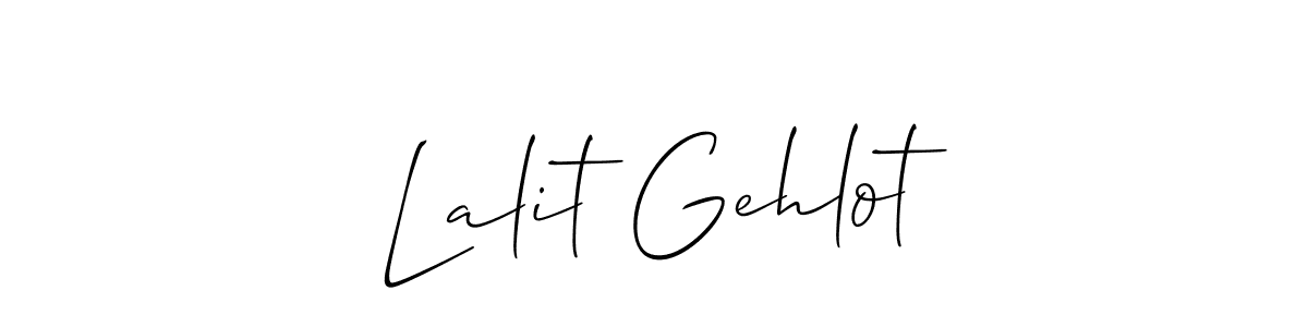 Also we have Lalit Gehlot name is the best signature style. Create professional handwritten signature collection using Allison_Script autograph style. Lalit Gehlot signature style 2 images and pictures png