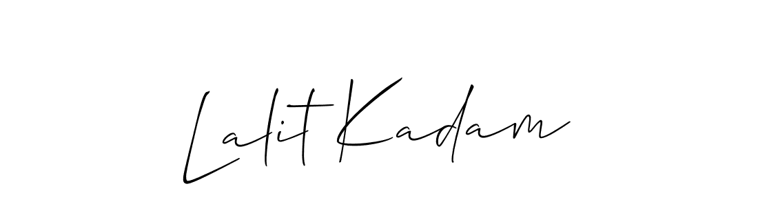 Allison_Script is a professional signature style that is perfect for those who want to add a touch of class to their signature. It is also a great choice for those who want to make their signature more unique. Get Lalit Kadam name to fancy signature for free. Lalit Kadam signature style 2 images and pictures png