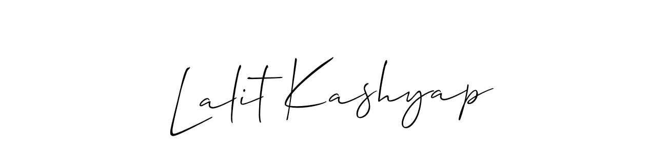 How to make Lalit Kashyap name signature. Use Allison_Script style for creating short signs online. This is the latest handwritten sign. Lalit Kashyap signature style 2 images and pictures png
