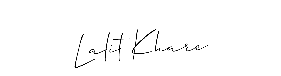 Use a signature maker to create a handwritten signature online. With this signature software, you can design (Allison_Script) your own signature for name Lalit Khare. Lalit Khare signature style 2 images and pictures png