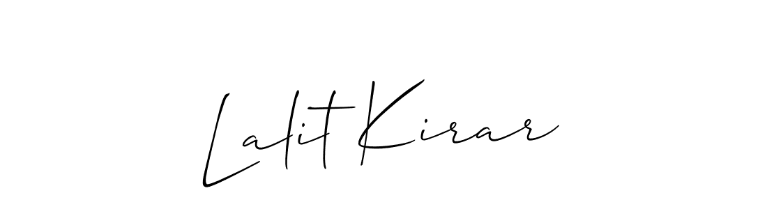 This is the best signature style for the Lalit Kirar name. Also you like these signature font (Allison_Script). Mix name signature. Lalit Kirar signature style 2 images and pictures png