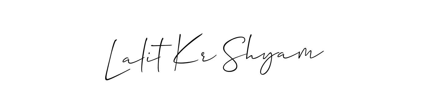 Allison_Script is a professional signature style that is perfect for those who want to add a touch of class to their signature. It is also a great choice for those who want to make their signature more unique. Get Lalit Kr Shyam name to fancy signature for free. Lalit Kr Shyam signature style 2 images and pictures png