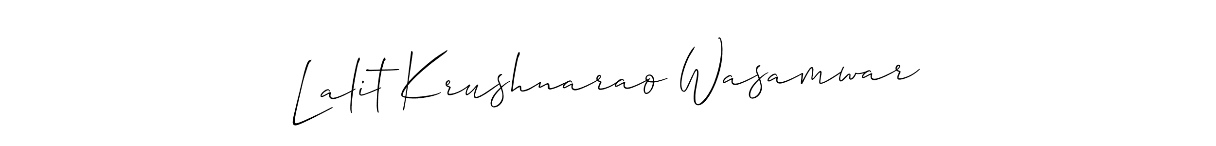 It looks lik you need a new signature style for name Lalit Krushnarao Wasamwar. Design unique handwritten (Allison_Script) signature with our free signature maker in just a few clicks. Lalit Krushnarao Wasamwar signature style 2 images and pictures png