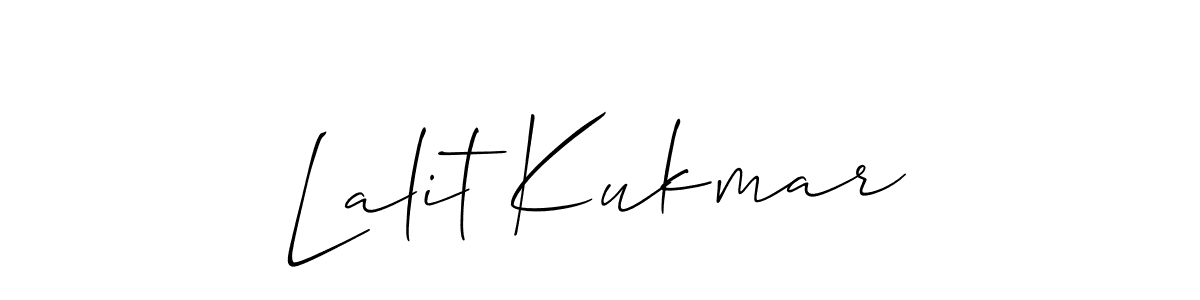 Create a beautiful signature design for name Lalit Kukmar. With this signature (Allison_Script) fonts, you can make a handwritten signature for free. Lalit Kukmar signature style 2 images and pictures png