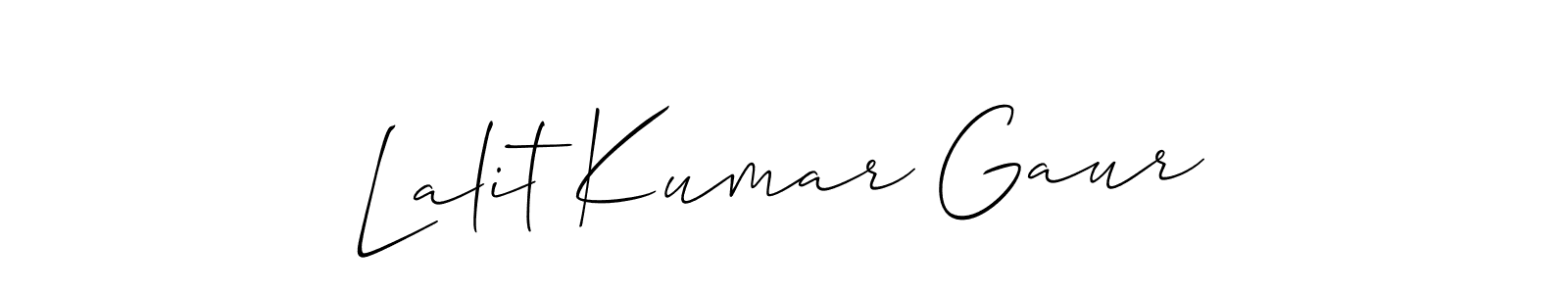 Create a beautiful signature design for name Lalit Kumar Gaur. With this signature (Allison_Script) fonts, you can make a handwritten signature for free. Lalit Kumar Gaur signature style 2 images and pictures png