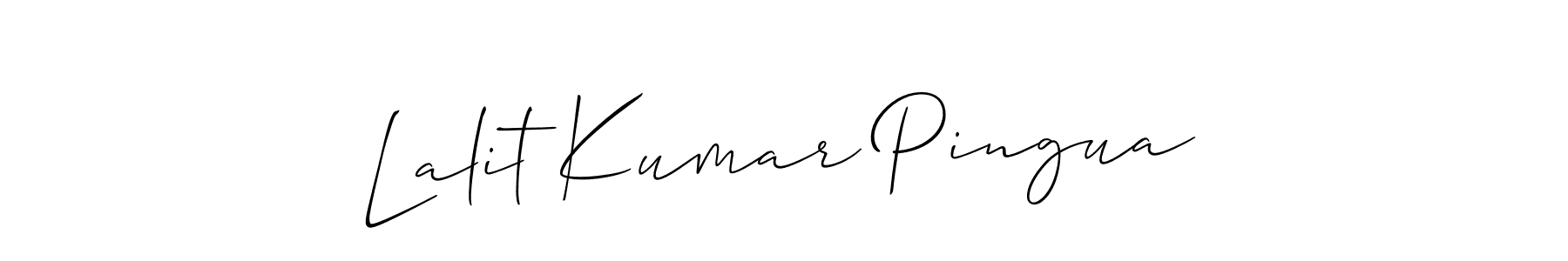 Also You can easily find your signature by using the search form. We will create Lalit Kumar Pingua name handwritten signature images for you free of cost using Allison_Script sign style. Lalit Kumar Pingua signature style 2 images and pictures png
