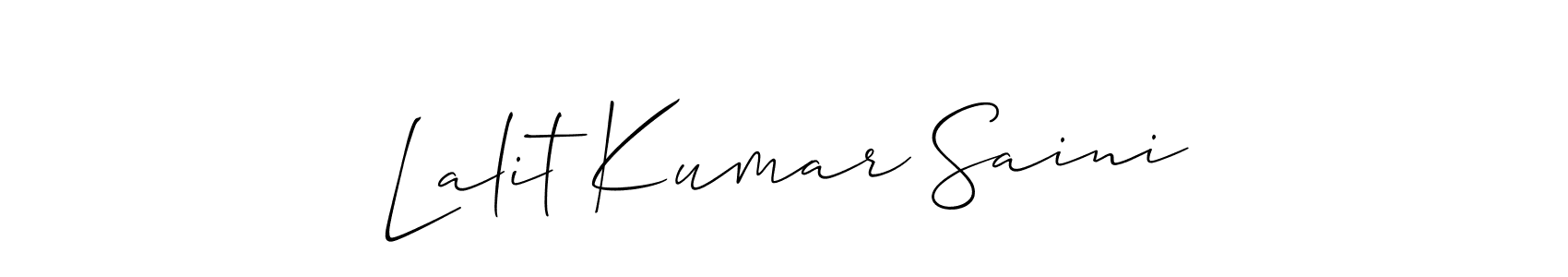 You should practise on your own different ways (Allison_Script) to write your name (Lalit Kumar Saini) in signature. don't let someone else do it for you. Lalit Kumar Saini signature style 2 images and pictures png