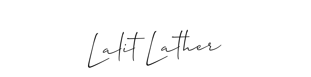if you are searching for the best signature style for your name Lalit Lather. so please give up your signature search. here we have designed multiple signature styles  using Allison_Script. Lalit Lather signature style 2 images and pictures png