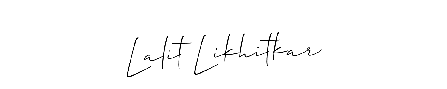 Use a signature maker to create a handwritten signature online. With this signature software, you can design (Allison_Script) your own signature for name Lalit Likhitkar. Lalit Likhitkar signature style 2 images and pictures png