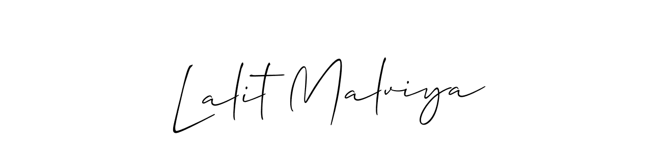 You should practise on your own different ways (Allison_Script) to write your name (Lalit Malviya) in signature. don't let someone else do it for you. Lalit Malviya signature style 2 images and pictures png