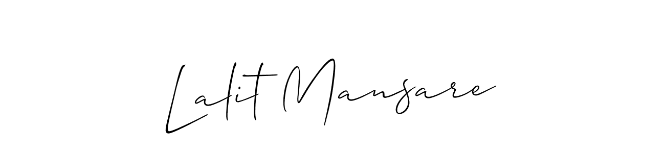 Make a short Lalit Mansare signature style. Manage your documents anywhere anytime using Allison_Script. Create and add eSignatures, submit forms, share and send files easily. Lalit Mansare signature style 2 images and pictures png