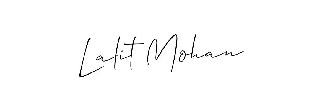 The best way (Allison_Script) to make a short signature is to pick only two or three words in your name. The name Lalit Mohan include a total of six letters. For converting this name. Lalit Mohan signature style 2 images and pictures png