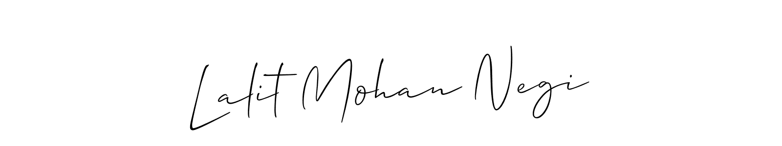 Design your own signature with our free online signature maker. With this signature software, you can create a handwritten (Allison_Script) signature for name Lalit Mohan Negi. Lalit Mohan Negi signature style 2 images and pictures png