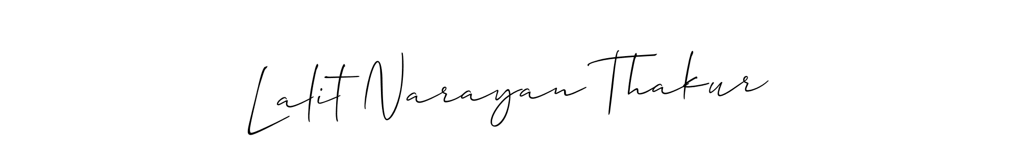 Similarly Allison_Script is the best handwritten signature design. Signature creator online .You can use it as an online autograph creator for name Lalit Narayan Thakur. Lalit Narayan Thakur signature style 2 images and pictures png