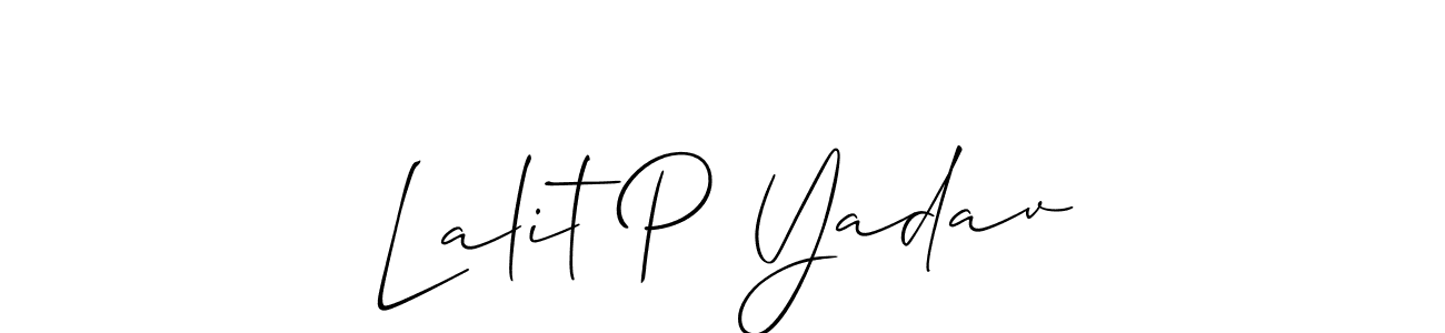Allison_Script is a professional signature style that is perfect for those who want to add a touch of class to their signature. It is also a great choice for those who want to make their signature more unique. Get Lalit P Yadav name to fancy signature for free. Lalit P Yadav signature style 2 images and pictures png