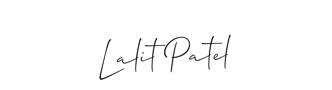 Create a beautiful signature design for name Lalit Patel. With this signature (Allison_Script) fonts, you can make a handwritten signature for free. Lalit Patel signature style 2 images and pictures png