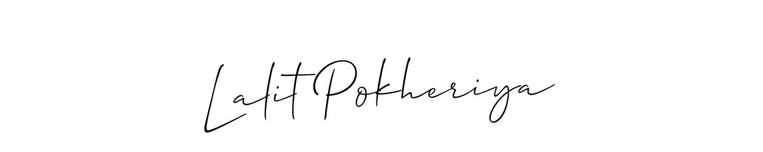 It looks lik you need a new signature style for name Lalit Pokheriya. Design unique handwritten (Allison_Script) signature with our free signature maker in just a few clicks. Lalit Pokheriya signature style 2 images and pictures png