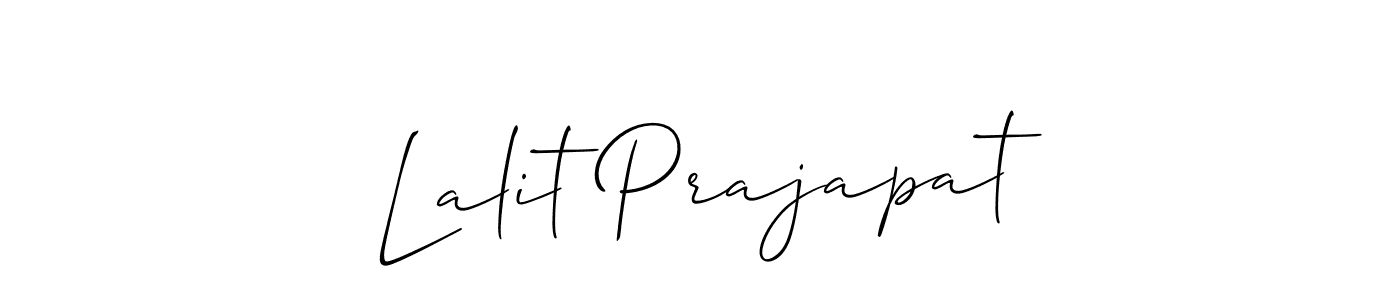 The best way (Allison_Script) to make a short signature is to pick only two or three words in your name. The name Lalit Prajapat include a total of six letters. For converting this name. Lalit Prajapat signature style 2 images and pictures png