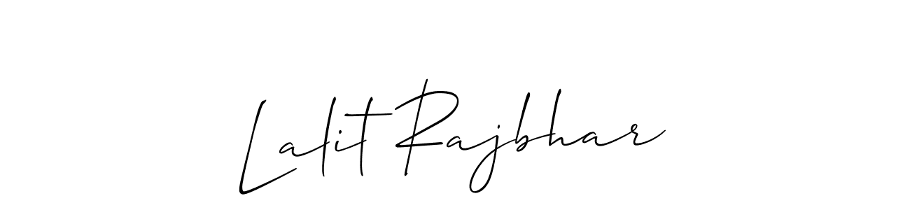 Create a beautiful signature design for name Lalit Rajbhar. With this signature (Allison_Script) fonts, you can make a handwritten signature for free. Lalit Rajbhar signature style 2 images and pictures png