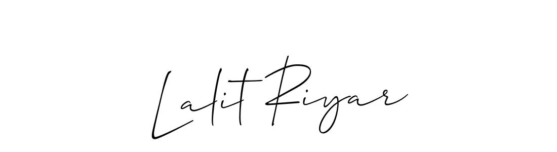 Also You can easily find your signature by using the search form. We will create Lalit Riyar name handwritten signature images for you free of cost using Allison_Script sign style. Lalit Riyar signature style 2 images and pictures png