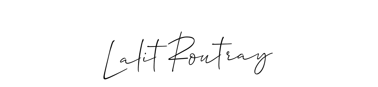 Allison_Script is a professional signature style that is perfect for those who want to add a touch of class to their signature. It is also a great choice for those who want to make their signature more unique. Get Lalit Routray name to fancy signature for free. Lalit Routray signature style 2 images and pictures png