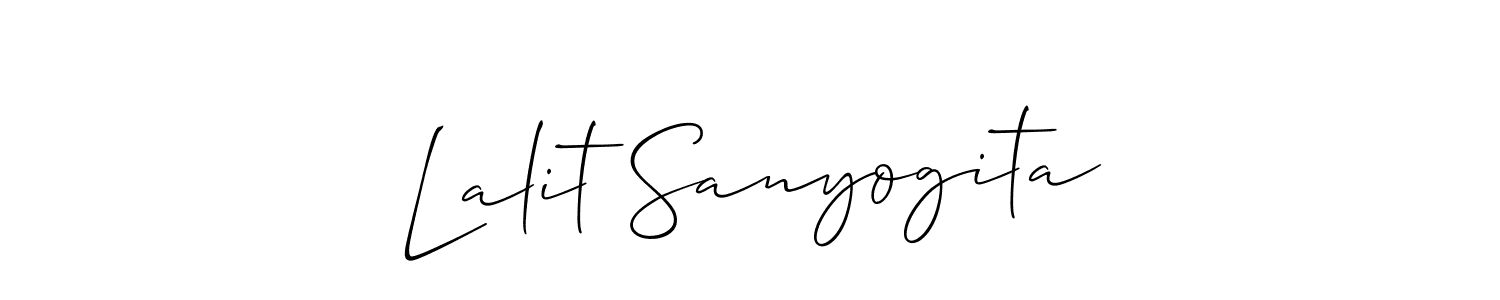 Use a signature maker to create a handwritten signature online. With this signature software, you can design (Allison_Script) your own signature for name Lalit Sanyogita. Lalit Sanyogita signature style 2 images and pictures png