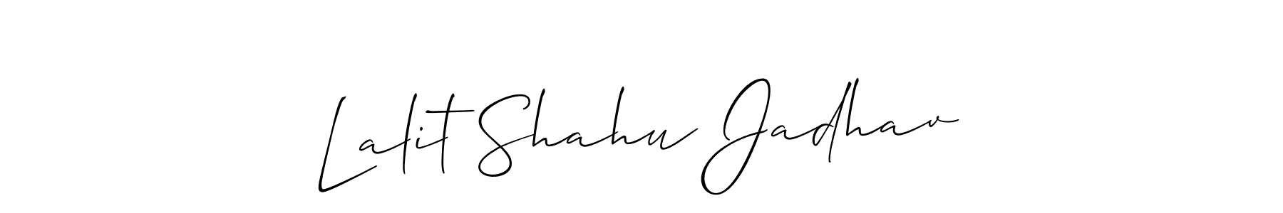 Make a beautiful signature design for name Lalit Shahu Jadhav. With this signature (Allison_Script) style, you can create a handwritten signature for free. Lalit Shahu Jadhav signature style 2 images and pictures png