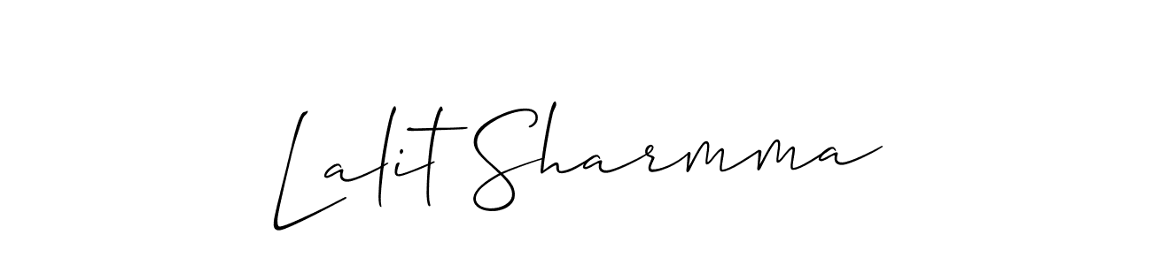 It looks lik you need a new signature style for name Lalit Sharmma. Design unique handwritten (Allison_Script) signature with our free signature maker in just a few clicks. Lalit Sharmma signature style 2 images and pictures png
