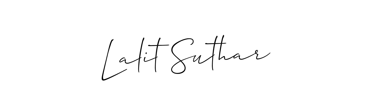 This is the best signature style for the Lalit Suthar name. Also you like these signature font (Allison_Script). Mix name signature. Lalit Suthar signature style 2 images and pictures png