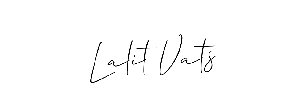 Allison_Script is a professional signature style that is perfect for those who want to add a touch of class to their signature. It is also a great choice for those who want to make their signature more unique. Get Lalit Vats name to fancy signature for free. Lalit Vats signature style 2 images and pictures png