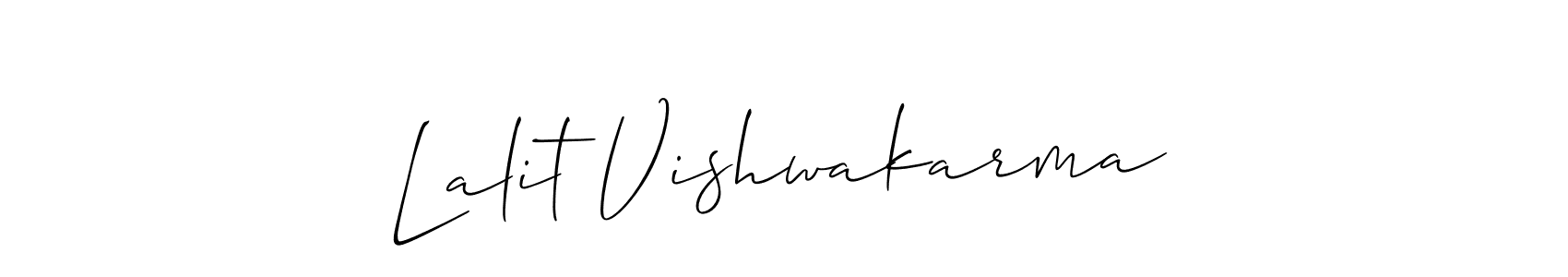 The best way (Allison_Script) to make a short signature is to pick only two or three words in your name. The name Lalit Vishwakarma include a total of six letters. For converting this name. Lalit Vishwakarma signature style 2 images and pictures png