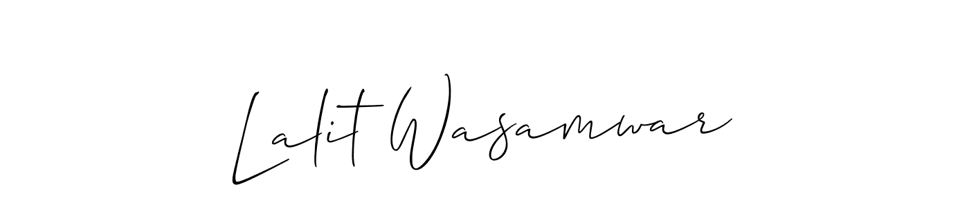 Allison_Script is a professional signature style that is perfect for those who want to add a touch of class to their signature. It is also a great choice for those who want to make their signature more unique. Get Lalit Wasamwar name to fancy signature for free. Lalit Wasamwar signature style 2 images and pictures png