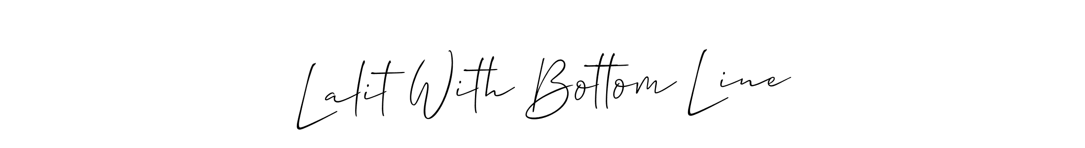 Allison_Script is a professional signature style that is perfect for those who want to add a touch of class to their signature. It is also a great choice for those who want to make their signature more unique. Get Lalit With Bottom Line name to fancy signature for free. Lalit With Bottom Line signature style 2 images and pictures png