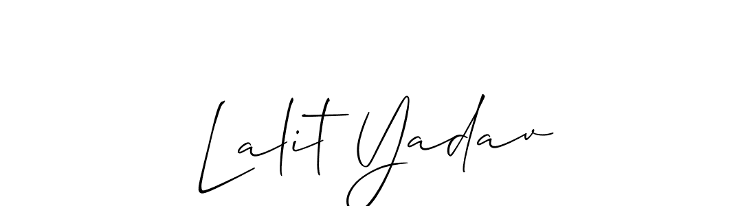 You should practise on your own different ways (Allison_Script) to write your name (Lalit Yadav) in signature. don't let someone else do it for you. Lalit Yadav signature style 2 images and pictures png