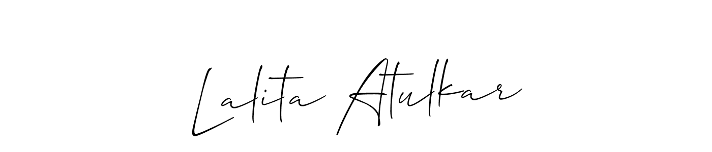 Best and Professional Signature Style for Lalita Atulkar. Allison_Script Best Signature Style Collection. Lalita Atulkar signature style 2 images and pictures png
