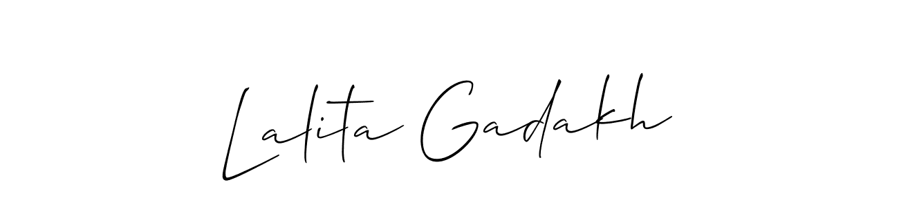 Allison_Script is a professional signature style that is perfect for those who want to add a touch of class to their signature. It is also a great choice for those who want to make their signature more unique. Get Lalita Gadakh name to fancy signature for free. Lalita Gadakh signature style 2 images and pictures png