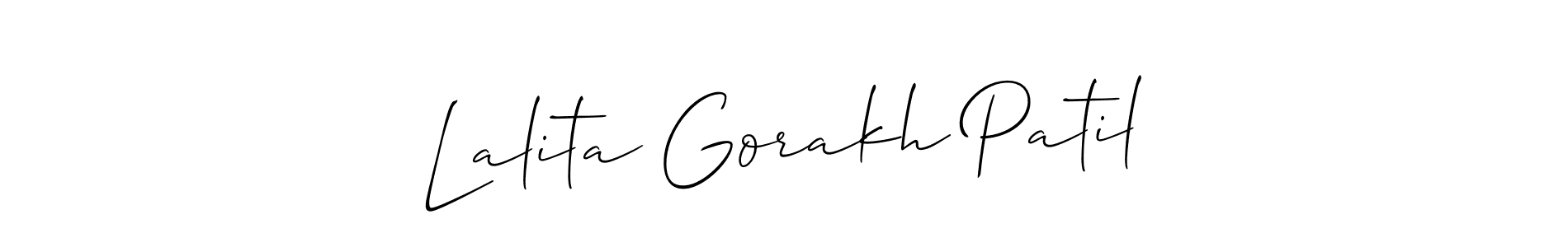 How to make Lalita Gorakh Patil name signature. Use Allison_Script style for creating short signs online. This is the latest handwritten sign. Lalita Gorakh Patil signature style 2 images and pictures png