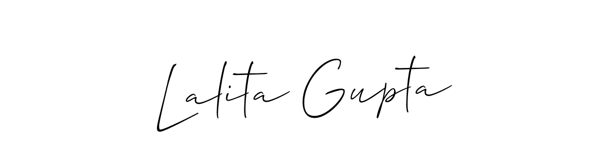 How to make Lalita Gupta name signature. Use Allison_Script style for creating short signs online. This is the latest handwritten sign. Lalita Gupta signature style 2 images and pictures png