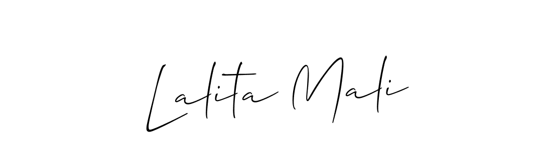 Design your own signature with our free online signature maker. With this signature software, you can create a handwritten (Allison_Script) signature for name Lalita Mali. Lalita Mali signature style 2 images and pictures png