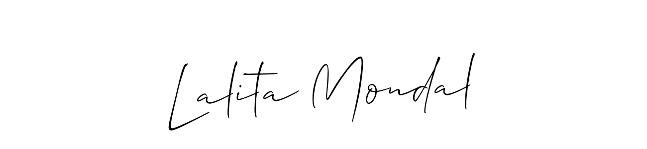 Allison_Script is a professional signature style that is perfect for those who want to add a touch of class to their signature. It is also a great choice for those who want to make their signature more unique. Get Lalita Mondal name to fancy signature for free. Lalita Mondal signature style 2 images and pictures png