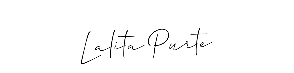 It looks lik you need a new signature style for name Lalita Purte. Design unique handwritten (Allison_Script) signature with our free signature maker in just a few clicks. Lalita Purte signature style 2 images and pictures png