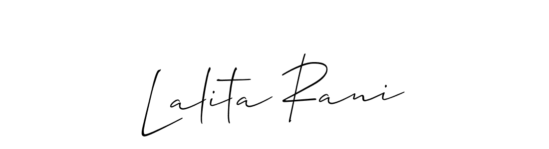 Create a beautiful signature design for name Lalita Rani. With this signature (Allison_Script) fonts, you can make a handwritten signature for free. Lalita Rani signature style 2 images and pictures png