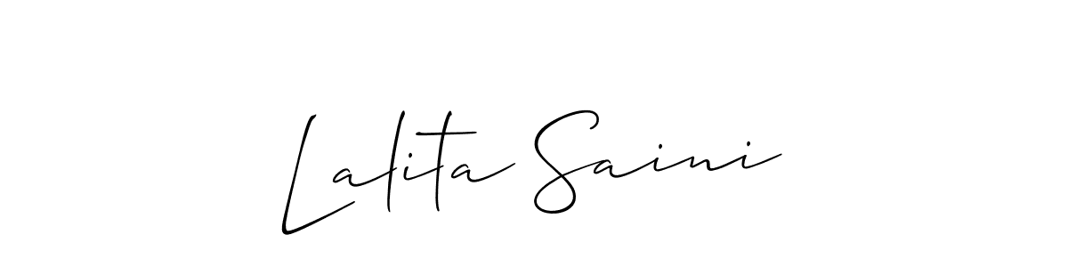 Check out images of Autograph of Lalita Saini name. Actor Lalita Saini Signature Style. Allison_Script is a professional sign style online. Lalita Saini signature style 2 images and pictures png