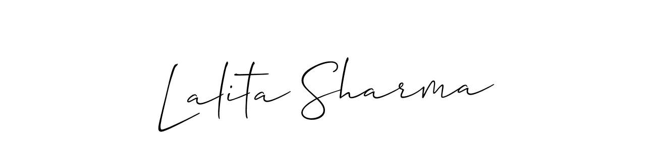 You should practise on your own different ways (Allison_Script) to write your name (Lalita Sharma) in signature. don't let someone else do it for you. Lalita Sharma signature style 2 images and pictures png