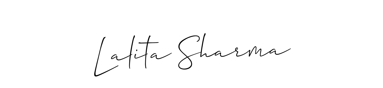 Design your own signature with our free online signature maker. With this signature software, you can create a handwritten (Allison_Script) signature for name Lalita Sharma. Lalita Sharma signature style 2 images and pictures png