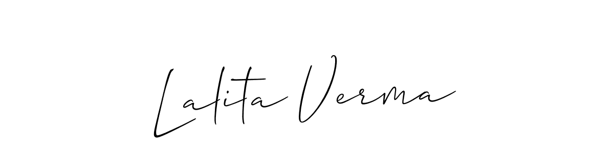 Create a beautiful signature design for name Lalita Verma. With this signature (Allison_Script) fonts, you can make a handwritten signature for free. Lalita Verma signature style 2 images and pictures png