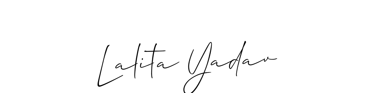Similarly Allison_Script is the best handwritten signature design. Signature creator online .You can use it as an online autograph creator for name Lalita Yadav. Lalita Yadav signature style 2 images and pictures png