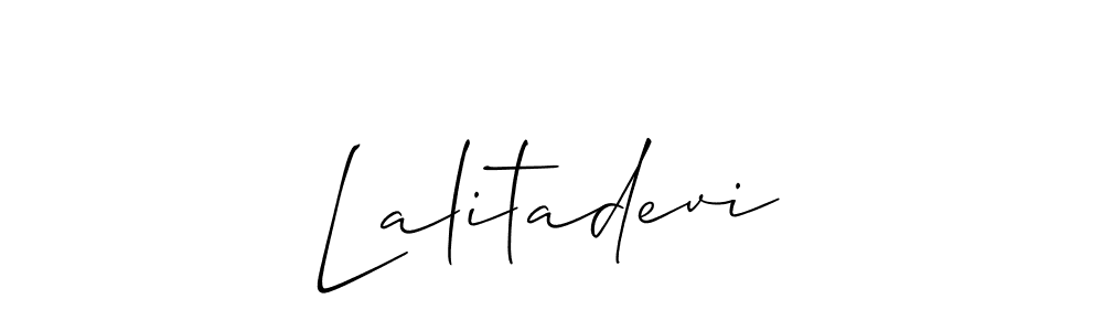 Also You can easily find your signature by using the search form. We will create Lalitadevi name handwritten signature images for you free of cost using Allison_Script sign style. Lalitadevi signature style 2 images and pictures png